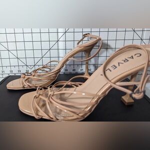 NEW-Size 40.5 EU Women's Carvela Stiletto Heeled Ankle Strap Strappy Sandals Tan